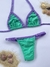 Conjunto Cortininha Fita Canelado Duo - Verde e Lilás