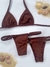 Conjunto Cortininha Fita Malha Premium - Marrom