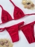 Conjunto Cortininha Fita Canelado - Vermelho