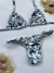 Conjunto Cortininha Fita Malha Premium Coqueiro - Azul e Branco