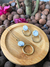 CONJUNTO COLAR E BRINCO QUARTZO BRANCO REDONDO - comprar online