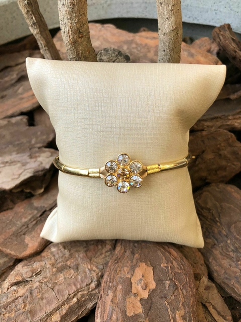 PULSEIRA CORDÃO COM FLOR CRAVEJADA DE ZIRCÔNIA