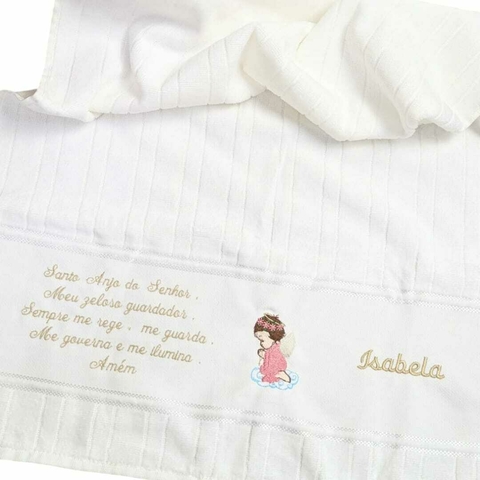 Toalha de rosto branca (até 3 bordados) - comprar online