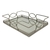 Bandeja em Metal Com Espelho Retangular Prata 35x25x7,5cm - Magari Casa