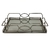 Bandeja em Metal Com Espelho Retangular Prata 35x25x7,5cm