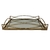 Bandeja em Metal Com Espelho Retangular Dourada 35x25x5,5cm