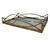 Bandeja em Metal Com Espelho Retangular Dourada 35x25x5,5cm
