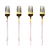 Jogo Garfos Slim Rosa e Dourado Com 4 Peças