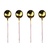 Jogo Colheres Slim Rosa e Dourado Com 4 Peças