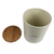 Porta Mantimento De Metal Com Tampa De Madeira Creme