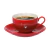 Conjunto de Xícaras Porcelana Lamour Vermelha 160ml