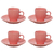 Conjunto Café Bella Rosa 90ml 4 Xicaras e 4 Pires