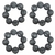 Kit 4 Argolas de Guardanapos Mística do Oriente Cinza - comprar online