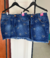 Saia jeans coração