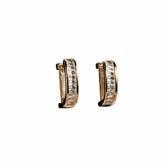 Arete casual oro laminado dorado huggie arracada con zirconia en internet