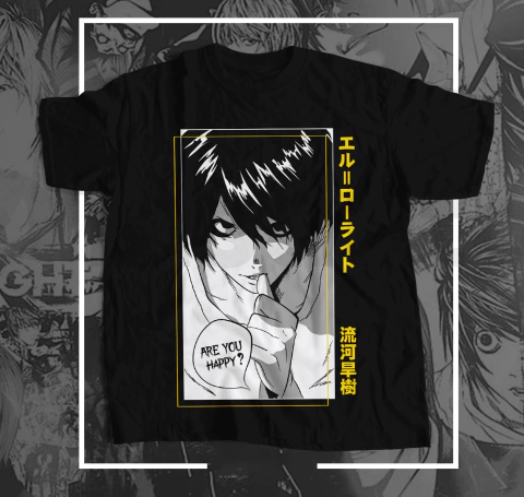 Remera L Lawliet "Are You Happy?" - Death Note - comprar online