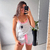 Baby-Doll Renda Larga Cinza/Branco - comprar online