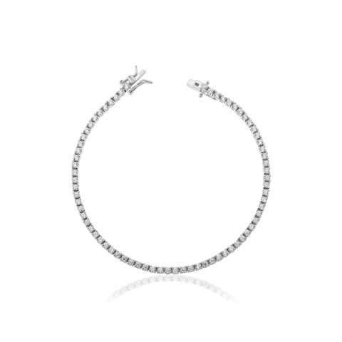 Pulseira Riviera 4 Garras 2 MM - Prata