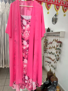 Vestido + kimono rosa - tienda online