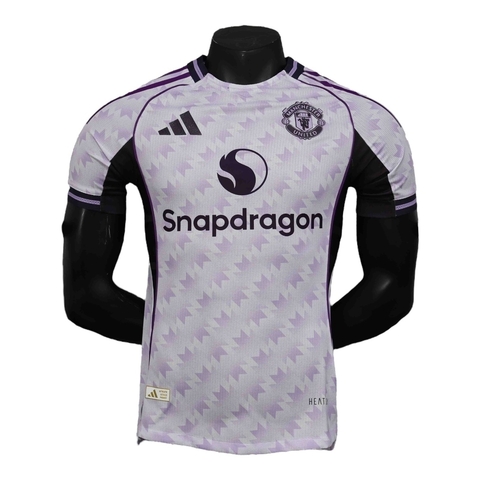 Camisa Manchester United II 25/26 - Jogador Adidas Masculina - Branca com detalhes em roxo