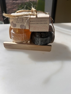 Combo 4 jabones + jabonera bambú - comprar online