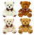 Urso de pelúcia com laço de bolinhas