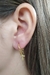 Brinco Argolinha Pequena Dupla Cruz Folheado em Ouro 18k (BR0007)