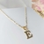 Colar de Letras Folheado em Ouro 18 Tipo:Letra-E (CL0061-5)