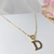 Colar de Letras Folheado em Ouro 18 Tipo:Letra-D (CL0061-4)