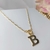 Colar de Letras Folheado em Ouro 18 Tipo:Letra-B (CL0061-2)
