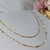 Colar Duplo Corrente lisa Corrente Trabalhada Folheado Ouro (CL0060)