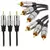 Cabo RCA 3 + 3 RCA Plug Metal Fitz Qualidade Profissional 0180753