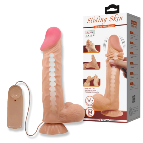 DILDO H.R. CON PIEL 24CM + VIBRADOR - comprar en línea