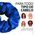 Scrunchie azul royal da marca ZERO FRIZZ, adequado para todos os tipos de cabelo, incluindo liso, ondulado, cacheado e crespo.
