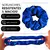 Imagem do Kit Azul Royal - ZERO FRIZZ® com scrunchies resistentes e macios, destacando suas características como redução de frizz, não amassa e não marca.