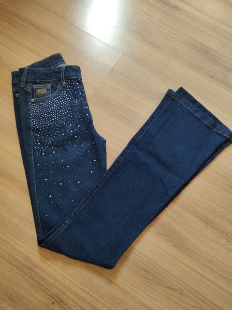 CALÇA MULA ROSA BRILHO METADE