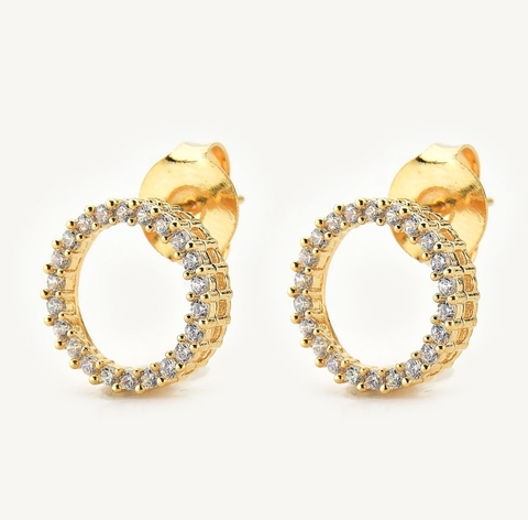 Brinco Dourado Zero Cravejado