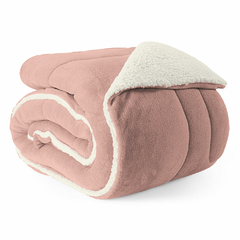 Coberdrom Cobertor Queen 1 Peça Maya Manta Soft e Sherpa de Carneiro 100% Poliéster (MR)
