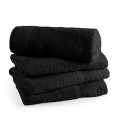 KIT TOALHA SALÃO DE BELEZA 4 PEÇAS - Cor:Preto(CA)
