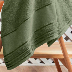 Jogo de 5 peças premium Verde Oliva; 2 Toalhas de banho de 1,25m X 65cm 3: Toalhas de rosto de 65cm x 45cm(CA) - Casa & Pet
