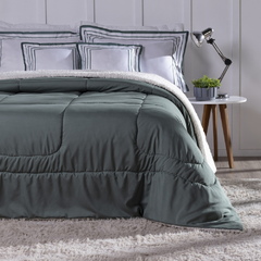 Kit Coberdrom Soft 05 Peças King cor:Verde Militar (3303-16)