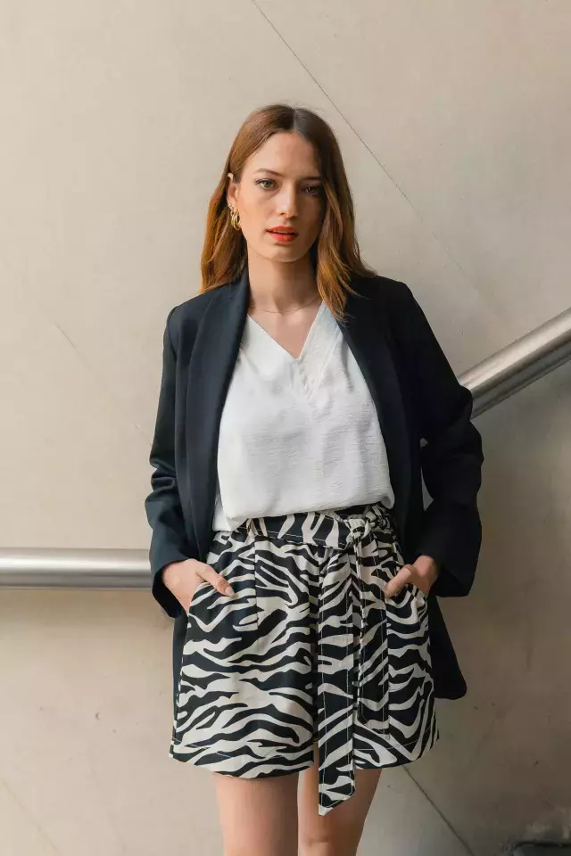 Short de lino estampado Cairo