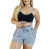 Imagem do Conjunto Feminino Top com Alça e Short Ajustável Branco Listrado