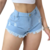 Short Feminino Jeans Curto Azul Claro
