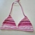 Conjunto Cortininha Fixo Listras Rosas - Azul Coral