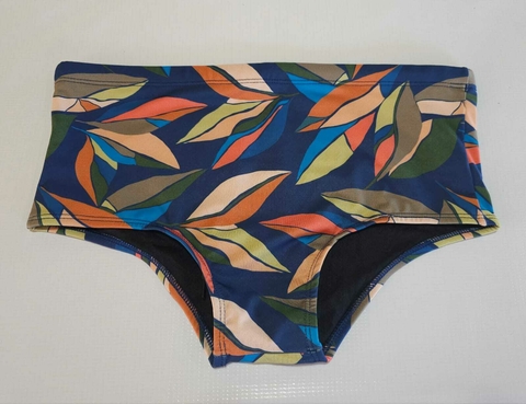 Sunga Tradicional Azul Folhas