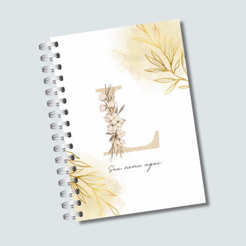 CADERNO FLORAL COM LETRA INICIAL CA0034 - comprar online