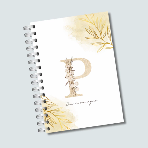 Imagem do CADERNO FLORAL COM LETRA INICIAL CA0034