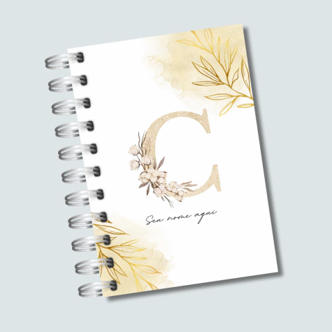 AGENDA DATADA FLORAL COM LETRA INICIAL AGD0012 - Center Personalizados