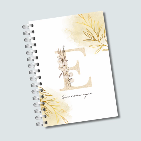 CADERNO FLORAL COM LETRA INICIAL CA0034